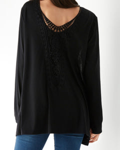 Black lace insert cardigan