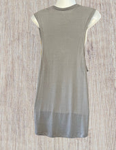 Load image into Gallery viewer, Long grey sleeveless tank top with saying on it
