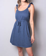 Load image into Gallery viewer, Cute little blue summer dress with ruffle straps
