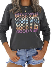 Load image into Gallery viewer, Good Vibes grey sweatshirt
