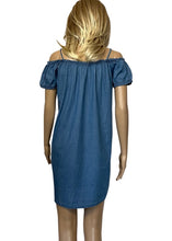 Load image into Gallery viewer, Denim dress with spaghetti straps
