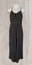 Load image into Gallery viewer, Black/white striped jumpsuit
