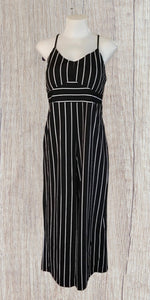 Black/white striped jumpsuit