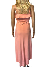 Load image into Gallery viewer, High/low pink dress with ruffle and spaghetti straps
