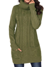 Load image into Gallery viewer, Turtleneck sweater dress with pockets
