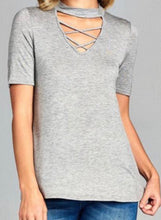 Load image into Gallery viewer, Cut out criss cross design tee
