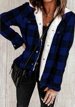 Load image into Gallery viewer, Plaid jacket with fleece lining. Available in blue, black and red.
