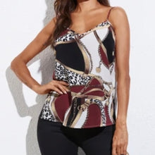 Load image into Gallery viewer, Burgundy scarf print tank top

