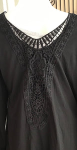 Black lace insert cardigan