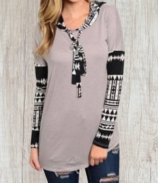 Hooded tunic top