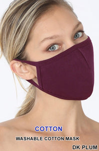 Solid colour cotton masks.