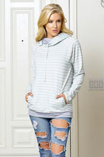 Load image into Gallery viewer, Mint white hoodie with double hood
