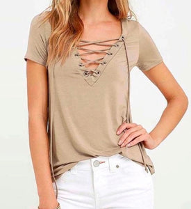 Clearance. Lace up tee