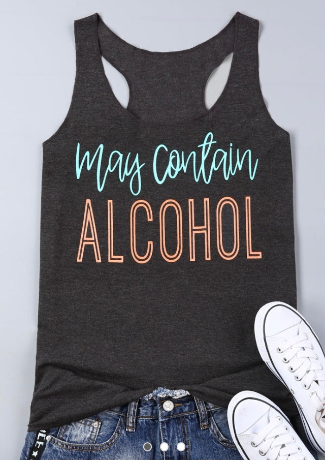 May Contain Alcohol racerback tank top