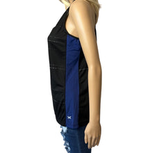 Load image into Gallery viewer, Racerback tank top (black with blue)
