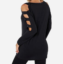 Load image into Gallery viewer, Cold shoulder hollow design top.
