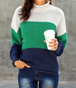 Oversized chunky batwing turtleneck sweater