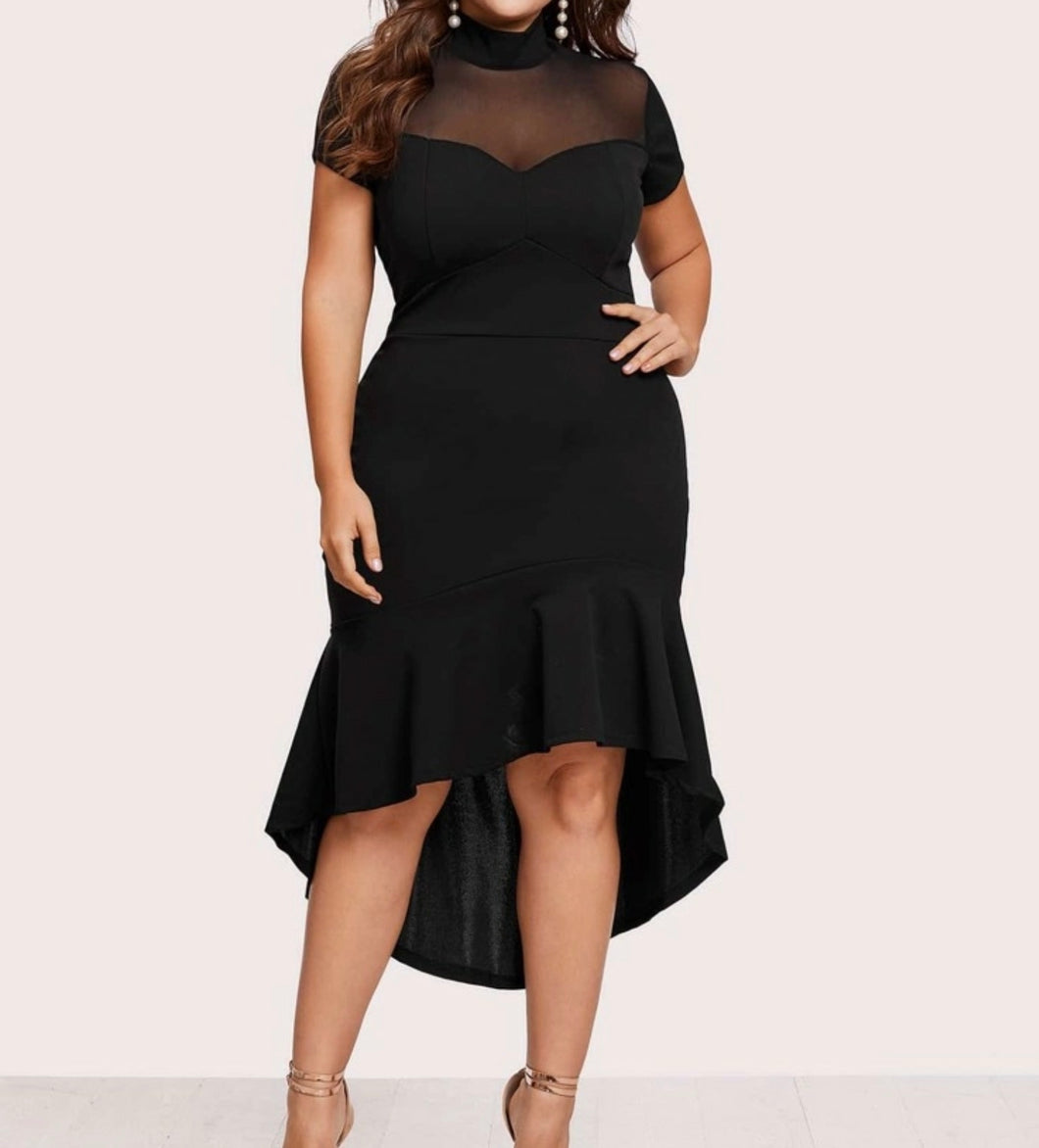 Plus size mesh insert dress