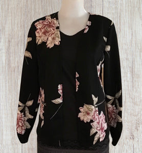Black floral blazer