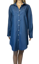 Load image into Gallery viewer, Button up denim dress with pockets
