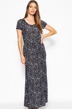 Load image into Gallery viewer, Short sleeve animal print maxi dress
