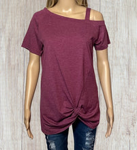 Load image into Gallery viewer, One strap t-shirt with twisted hem
