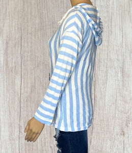 Striped  hoodies with front pocket