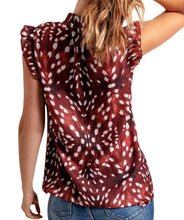 Load image into Gallery viewer, Sleeveless flouncy blouse with all over print design
