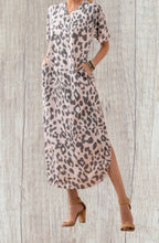 Load image into Gallery viewer, Leopard print maxi dress with pockets
