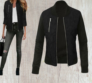 Light  quilted jacket with decorative upper zipper