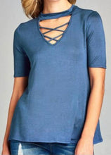 Load image into Gallery viewer, Cut out criss cross design tee
