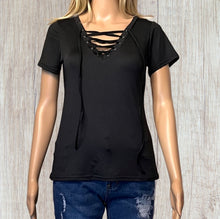 Load image into Gallery viewer, Clearance. Lace up tee
