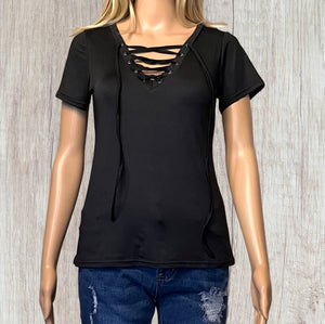 Clearance. Lace up tee