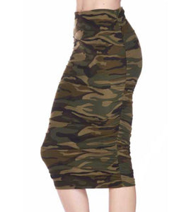 Camouflage pencil skirt