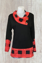 Load image into Gallery viewer, Lightweight top wth silky plaid trim
