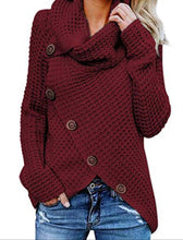 Load image into Gallery viewer, Turtleneck crossover knit sweater
