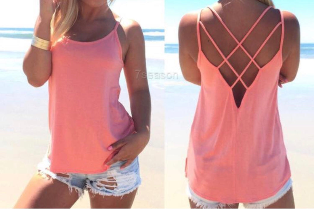Tank top with criss cross back