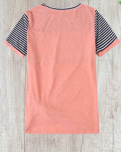 Animal print striped tee