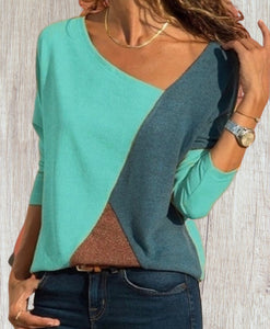 Lightweight color block sweater