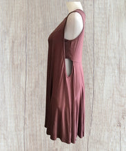 Load image into Gallery viewer, Dusty rose midi dress with cut out side
