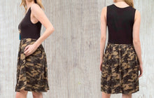 Load image into Gallery viewer, Sleeveless camouflage dress
