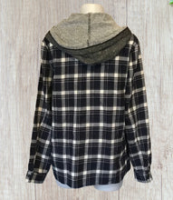 Load image into Gallery viewer, Plus size plaid shirt with hood
