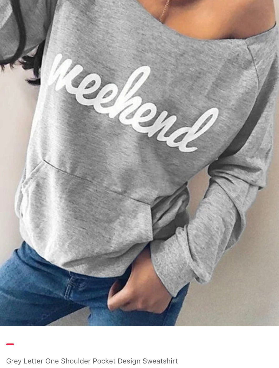 One shoulder pocket design lightweight sweatshirt
