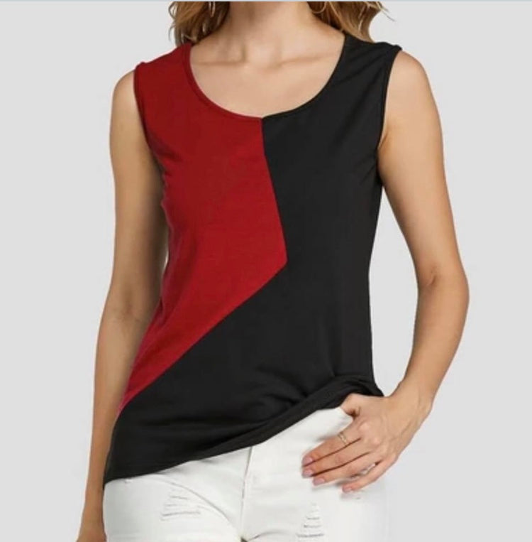 Colour block sleeveless top