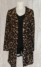 Load image into Gallery viewer, Lightweight leopard print cardigan with buttons and pockets.
