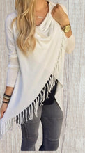 Load image into Gallery viewer, Long sleeve crossed over sweater with tassels
