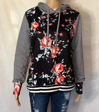 Load image into Gallery viewer, Floral striped hoodies
