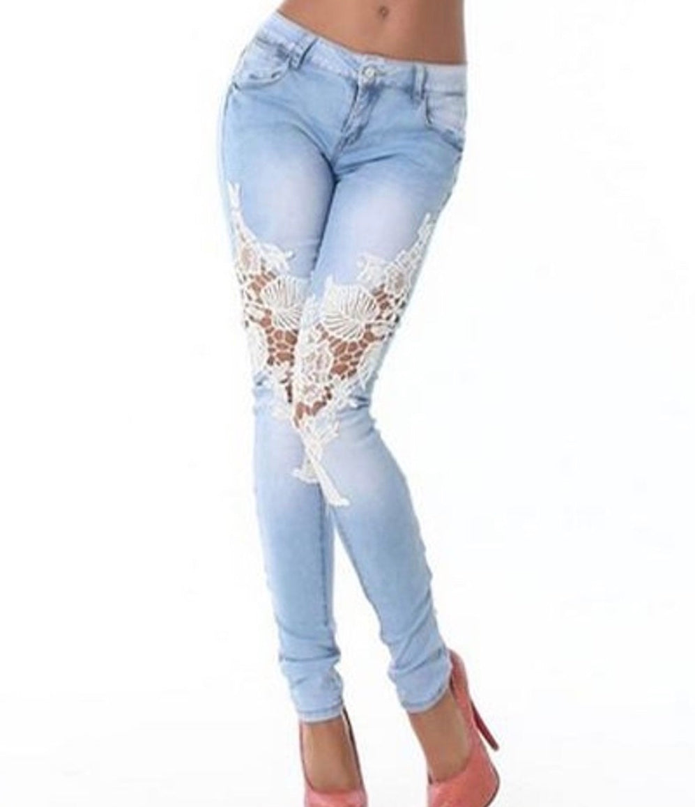 Jeans with lace insert – A & R's Array of Fashion