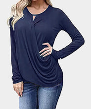 Load image into Gallery viewer, Navy crossed front sweater
