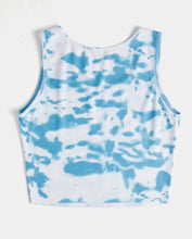 Load image into Gallery viewer, Blue tie-dye crop top
